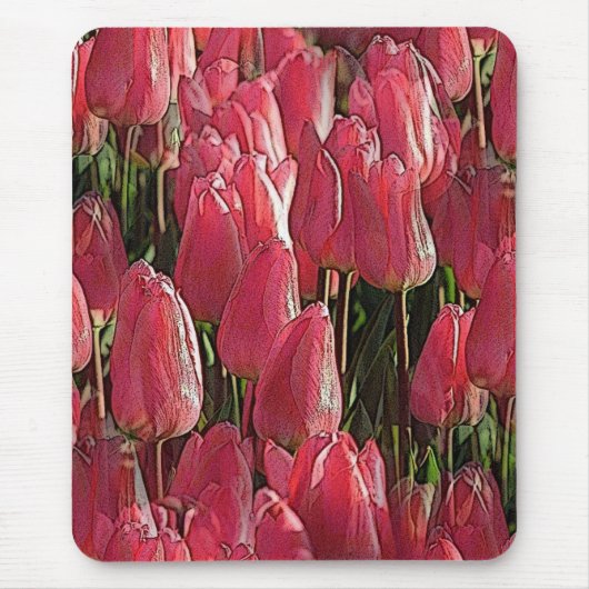  roze tulpen muismat (Voorkant)