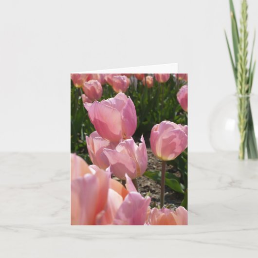 Roze tulpen notitiekaartje (Voorkant)