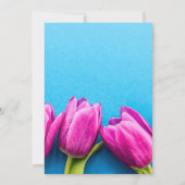 Roze tulpen op een blauwe kaart (Achterkant)