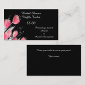 Roze tulpen op zwart informatiekaartje (Voorkant / Achterkant)