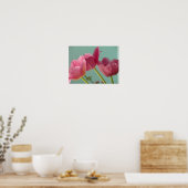 Roze tulpen poster (Keuken)