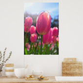 Roze tulpen poster (Keuken)
