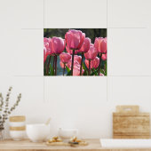 Roze tulpen poster (Keuken)