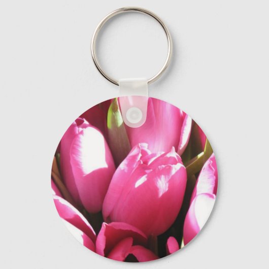 Roze tulpen sleutelhanger (Voorkant)
