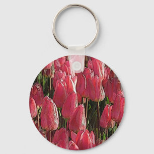  roze tulpen sleutelhanger