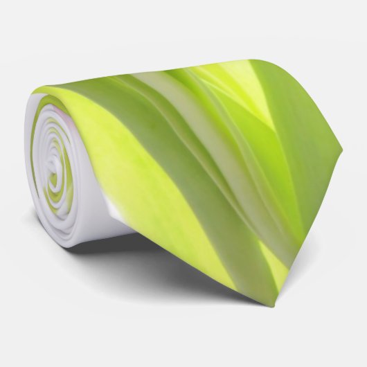 Roze tulpenbloem rockabilable witte stropdas (Opgerold)