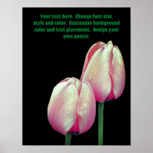 Roze tulpenbloemen Creëer uw eigen Poster