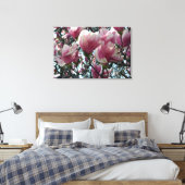 Roze "Tulpenboom" Bloesems Verpakt Canvas Print (Insitu (Slaapkamer))