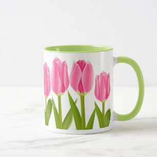 Roze tulpenkoffie-mok mok