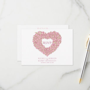 Roze tulpenmonogram, optie bruiloft RSVP kaartje