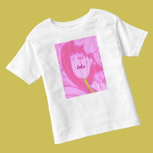  roze tulpmolen met naam kinder shirts