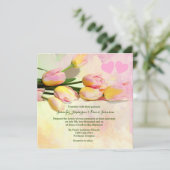 Roze tulps - aangepaste uitnodiging voor bruiloft (Staand voorkant)