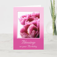 Roze Tulps Custom Birthday Kaart