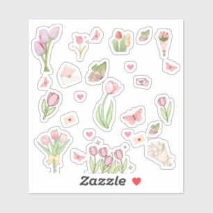 Roze Tulpstickers Sticker