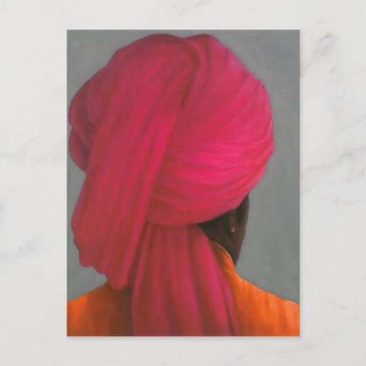 Roze Turban Briefkaart (Voorkant)