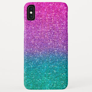 Roze Turquoise Aqua Blauwe & Paarse Glitter iPhone XS Max Hoesje