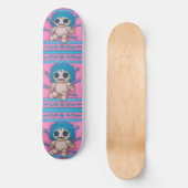 Roze + Turquoise Blauwe Voodoo Doll Skateboard (Voorkant)