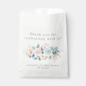 Roze Turquoise Bloem Bruiloft Aangepaste Dankjewel Bedankzakje (Voorkant)