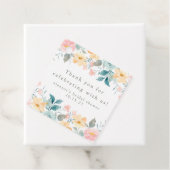 Roze Turquoise Bloem Bruiloft Feest Aangepaste Dan Bedankjes Labels (In situ)