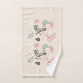 Roze Turquoise Bruin Sketchy Abstract Bad Handdoek (Handdoek)