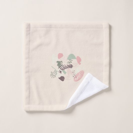 Roze Turquoise Bruin Sketchy Abstract Bad Handdoek (Wasdoekje)