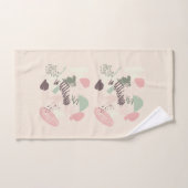 Roze Turquoise Bruin Sketchy Abstract Bad Handdoek (Handdoek)