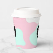 Roze & Turquoise Bubbel Papier Beker - Custom Logo (Links)