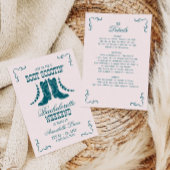 Roze Turquoise Cowgirl Vrijgezellen Social Club Kaart