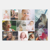 Roze Turquoise Foto Collage Monogram Afstuderen Inpakpapier Vel (Voorkant)