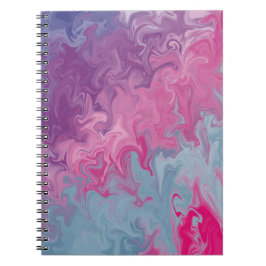 Roze & Turquoise Vloeibare Marmer Abstract Patroon Notitieboek