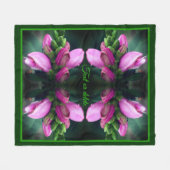 Roze Turtlehead Flower Abstract gepersonaliseerd Fleece Deken (Voorkant (Horizontaal))