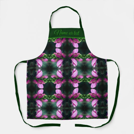 Roze Turtlehead Flower Abstract gepersonaliseerd Schort (Voorkant)