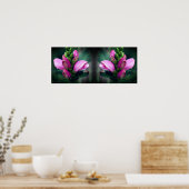 Roze Turtlehead Flower Mirror Abstract Poster (Keuken)
