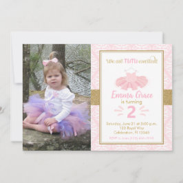 Roze Tutu Ballerina Girl Foto van Birthday Kaart