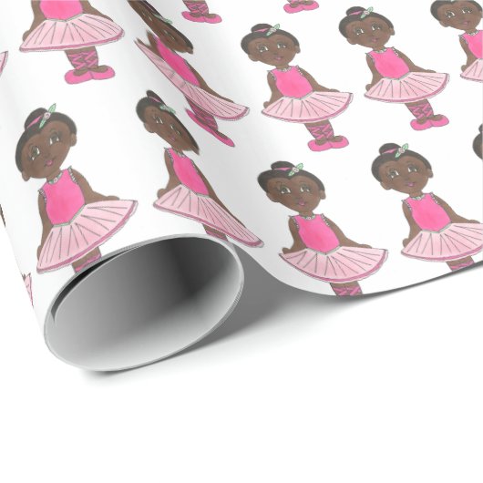 Roze Tutu Ballet Birthday Dance leraar Ballerina Cadeaupapier (Rol Hoek)