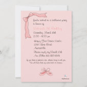 Roze Tutu Birthday Party Invitation Kaart (Achterkant)