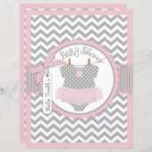 Roze Tutu Chevron Print Baby shower spelboek (Voorkant / Achterkant)
