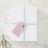 Roze twee de Moon Space Birthday Favors Cadeaulabel (Met Touw)