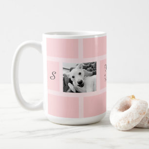 Roze Twee Foto Modern Square Design Grappige Hond Koffiemok