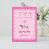 Roze Twee Laat de Honden Uit De Uitnodiging Van De (Staand voorkant)
