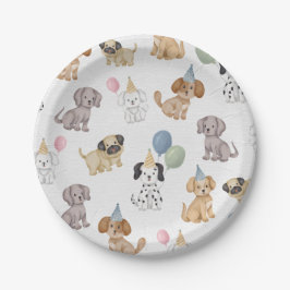 Roze Twee Laat de Honden Uit Feest Bord