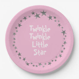 Roze Twinkle Little Star Baby Meisje Party Borden Papieren Bordje