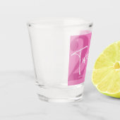 Roze Twintigste Twintigste Twintigste Verjaardagsf Shot Glas (Links)