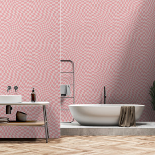 Roze Twisted Checkerboard Behang
