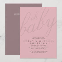 Roze typografie baby shower geslacht onthulling