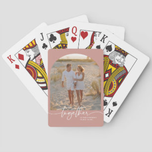 Roze Typografie Koppel Valentijnsdag Pokerkaarten