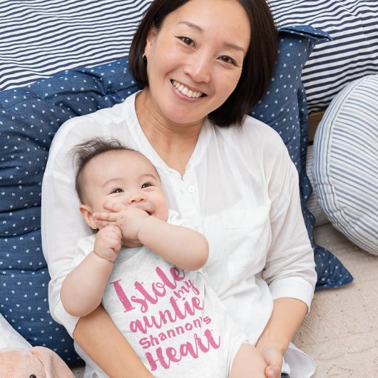 Roze Typografie Stole My Tantes Heart Romper