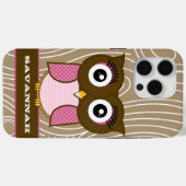 Roze Uil Houten Graan Zig Zag Kies Kleuren Case-Mate iPhone Case (Achterkant (horizontaal))