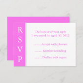 Roze Uitnodiging of Gebeurtenis RSVP-antwoordkaart (Voorkant / Achterkant)