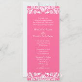 Roze uitnodiging tot het huwelijk van Damask (Voorkant)